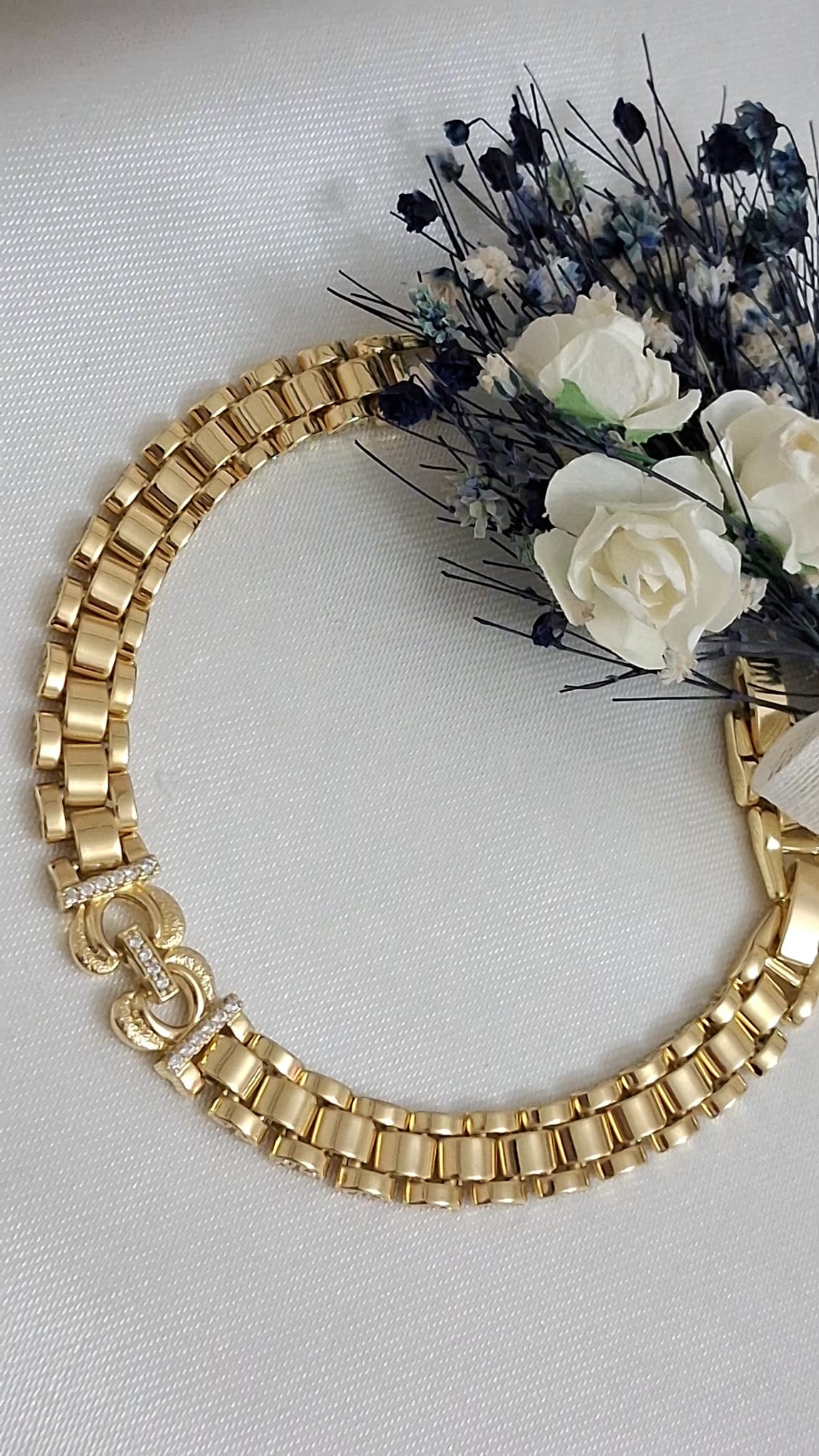 XUPING Bileklik - Kare Blok Zincir ve Zirkon Detaylı